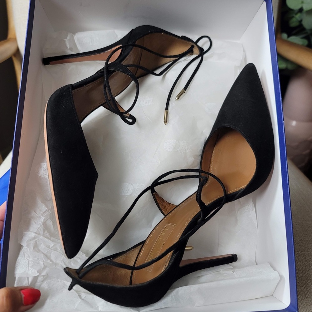Aquazzura Matilde Suede Heels 105 - Picture 7 of 12